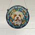 Bichon Frise Memorial Stained Glass Effect Suncatcher